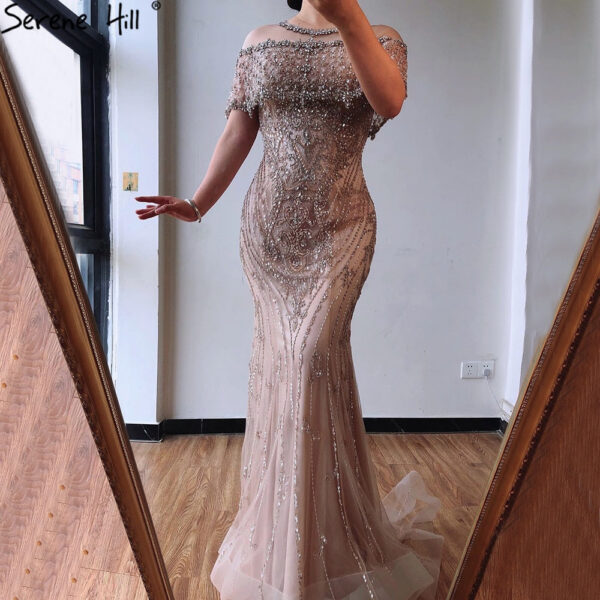 Nove Dress Nude Sparkle Mermaid Arabic Evening Dress 1 - Nove Dress