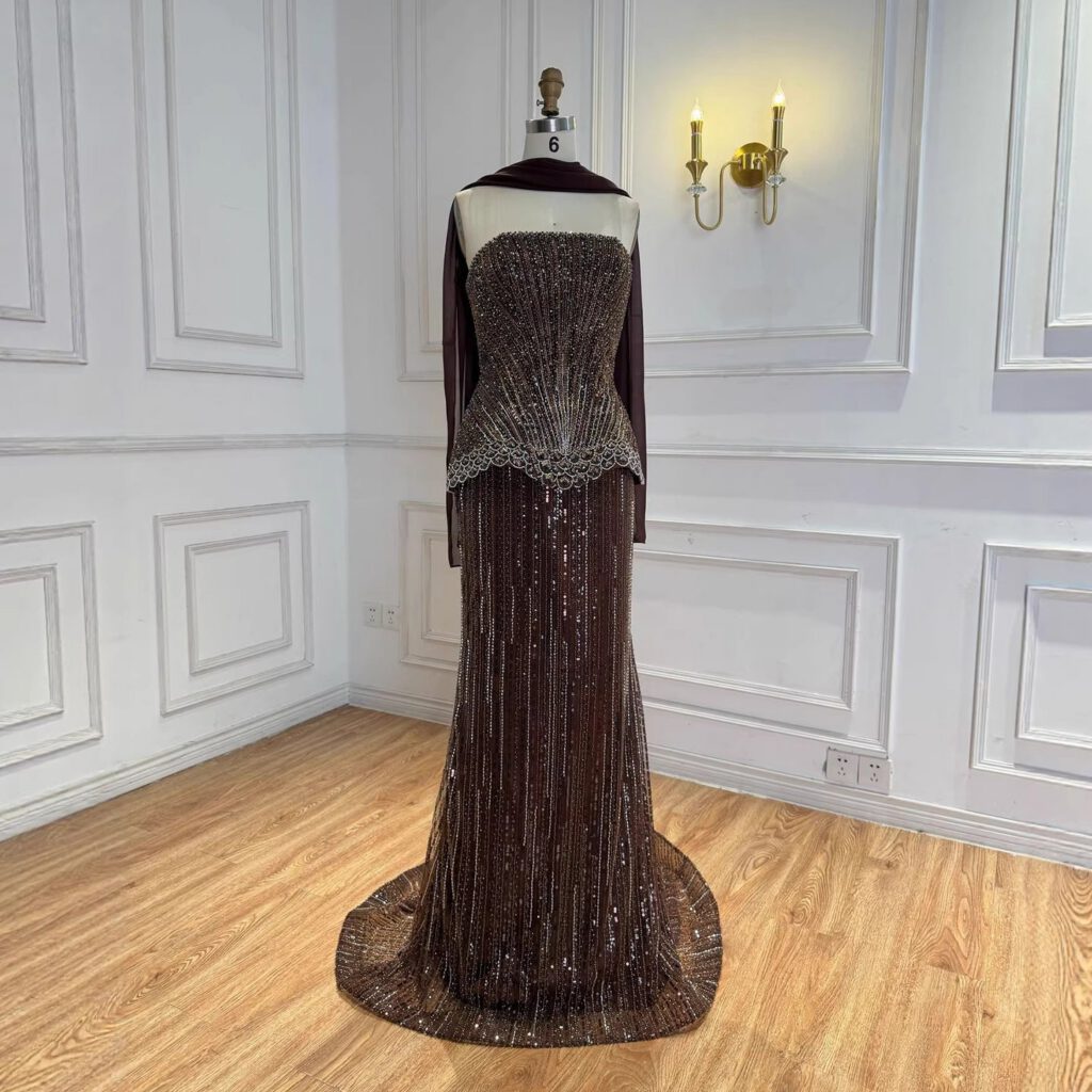 Nove Dress orange zweiteilig Abendkleid im arabischen Stil