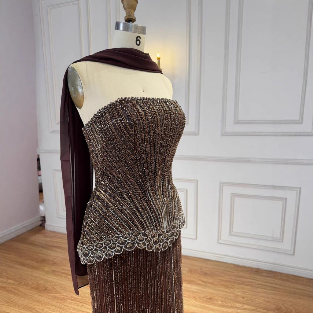 Nove Dress orange zweiteilig Abendkleid im arabischen Stil