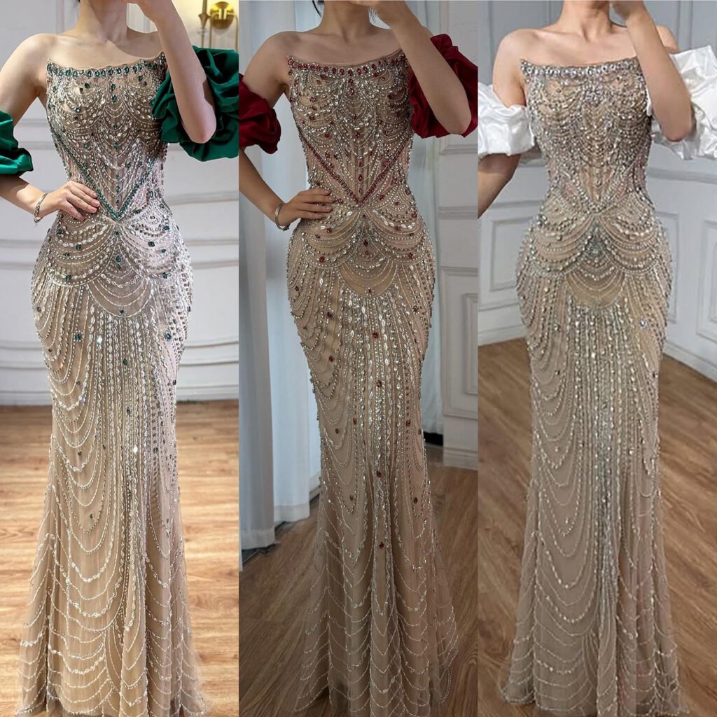 Nove Dress Abendkleid mit Perlenbesatz