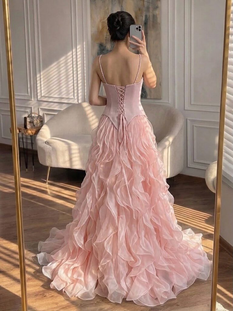 Nove Dress Pink Beaded Evening Dress