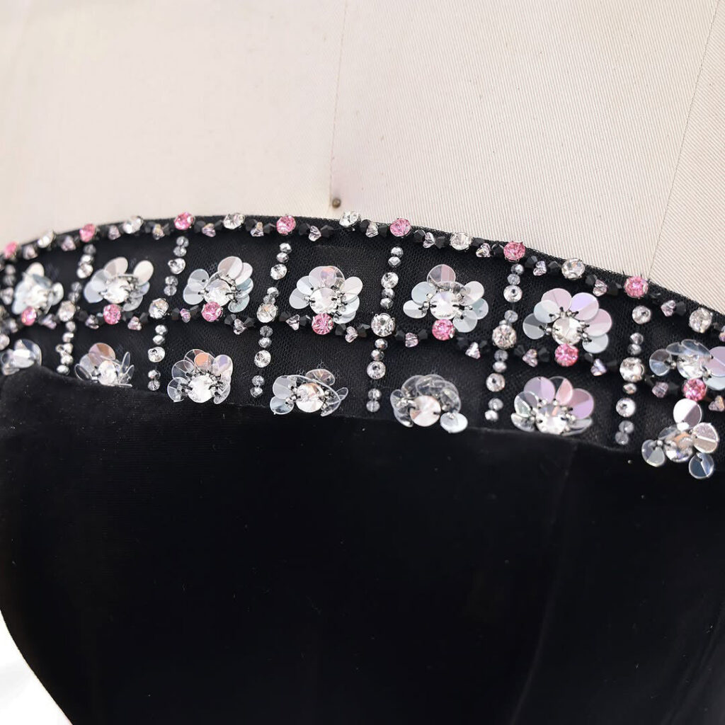 Nove Dress Pink Beaded Feather Off Shoulder A-Line Evening Dress