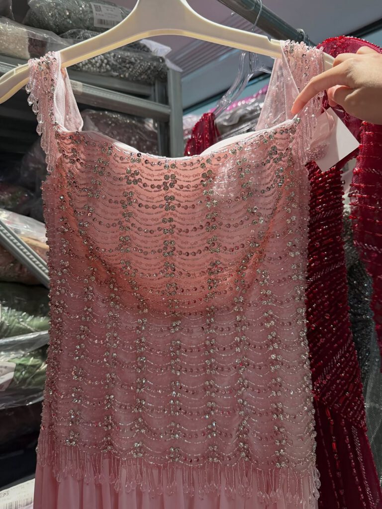 Nove Dress Pink Beaded Lace A-Line Evening Dress