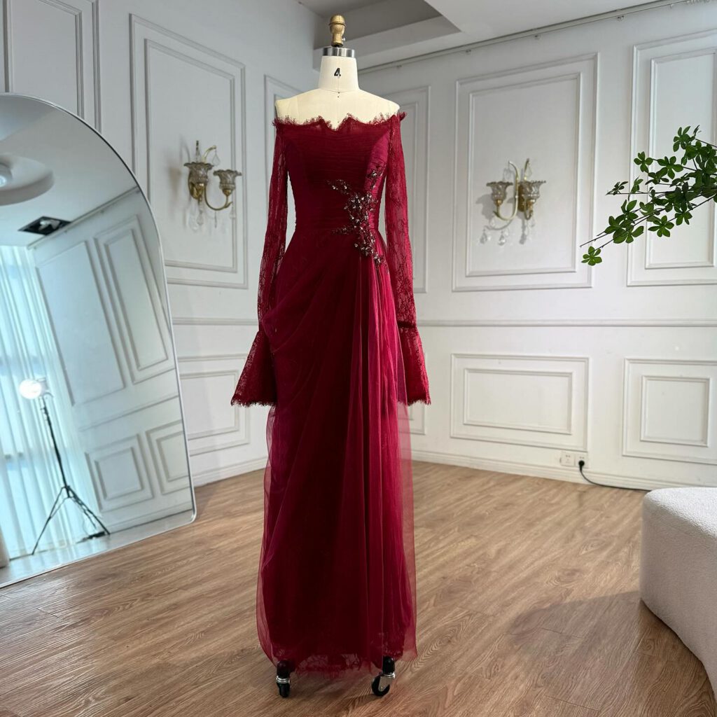 Nove Dress Pink Beaded Lace Mermaid Evening Dress