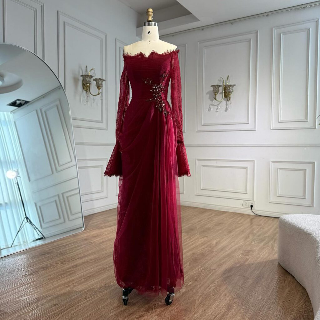 Nove Dress Pink Beaded Lace Mermaid Evening Dress