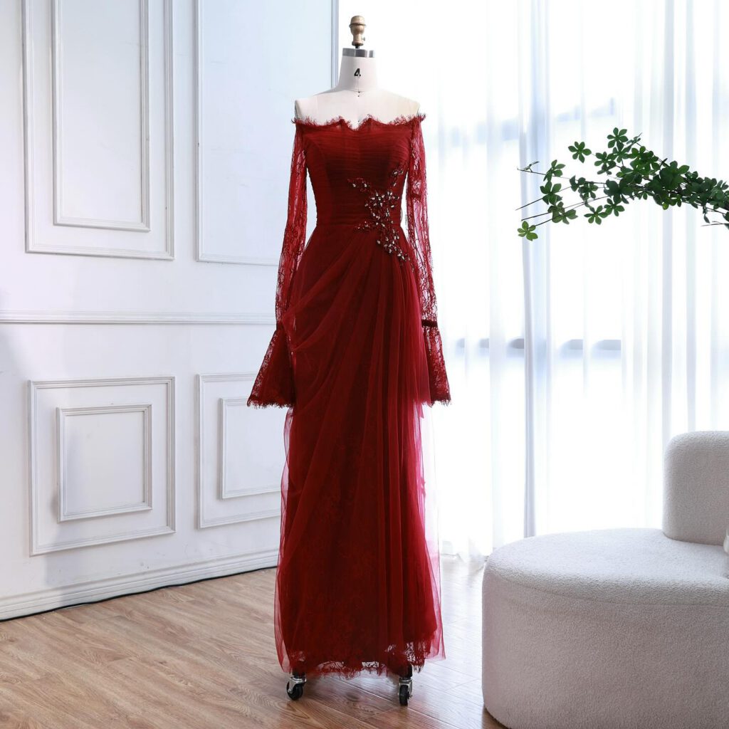 Nove Dress Pink Beaded Lace Mermaid Evening Dress