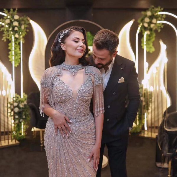 Nove Dress Pink Beaded Mermaid Evening Dress - Style LA73184 1 - Nove Dress