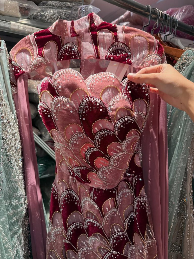 Nove Dress Pink Beaded Mermaid Evening Dress - Style