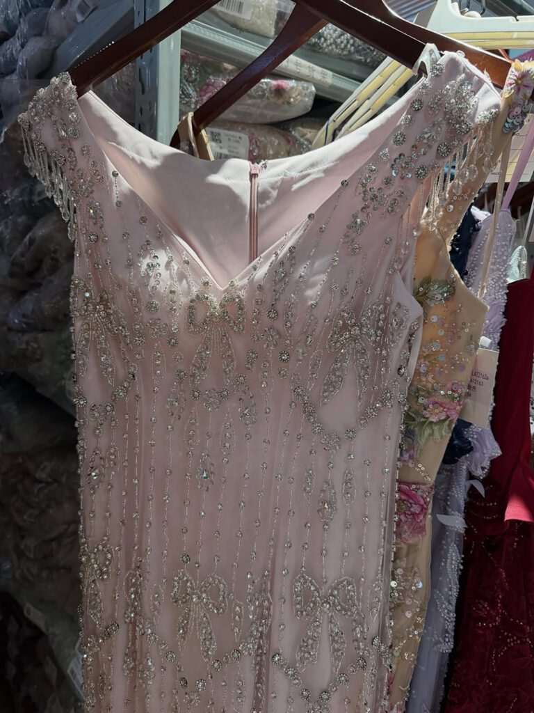 Nove Dress Pink Crystal Beaded Mermaid Evening Dress - Style