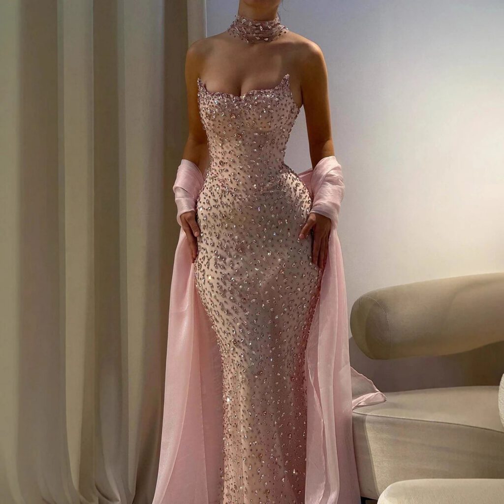 Nove Dress Pink Evening Dress - Style
