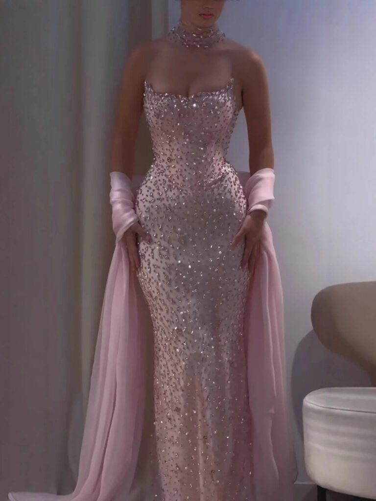 Nove Dress Pink Evening Dress - Style