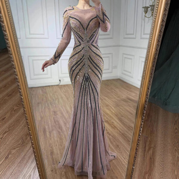 Nove Dress Pink Mermaid Modest Evening Dress 1 - Nove Dress