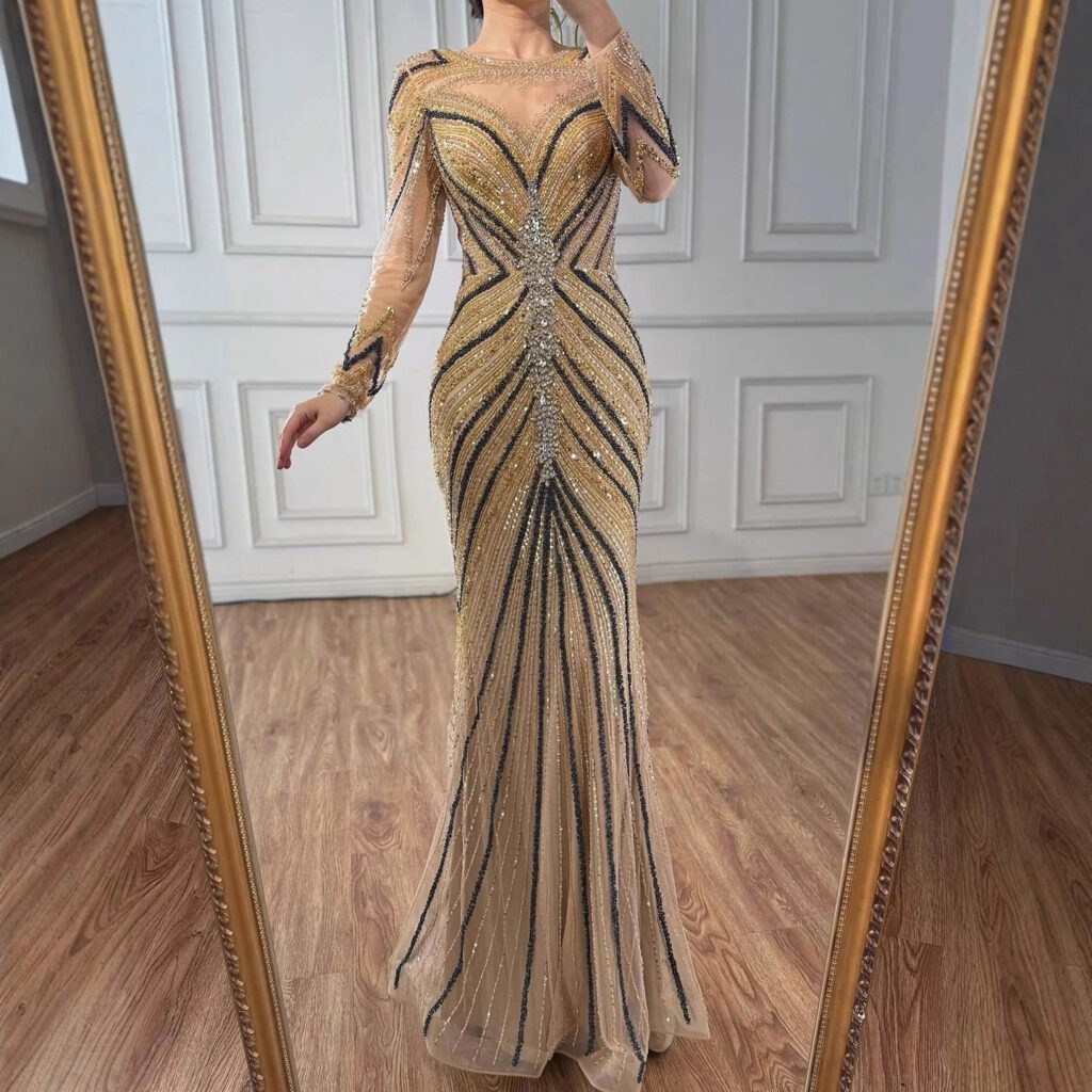 Nove Dress Pink Mermaid Modest Evening Dress