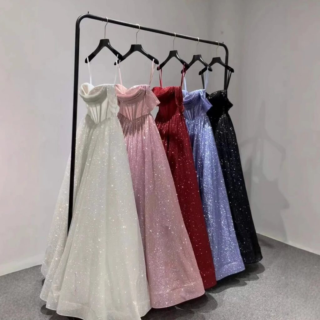 Nove Dress Pink Sparkle Off Shoulder Ball Gown Evening Dress