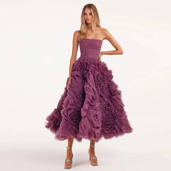 Nove Dress Purple Strapless Evening Dress 1 - Nove Dress