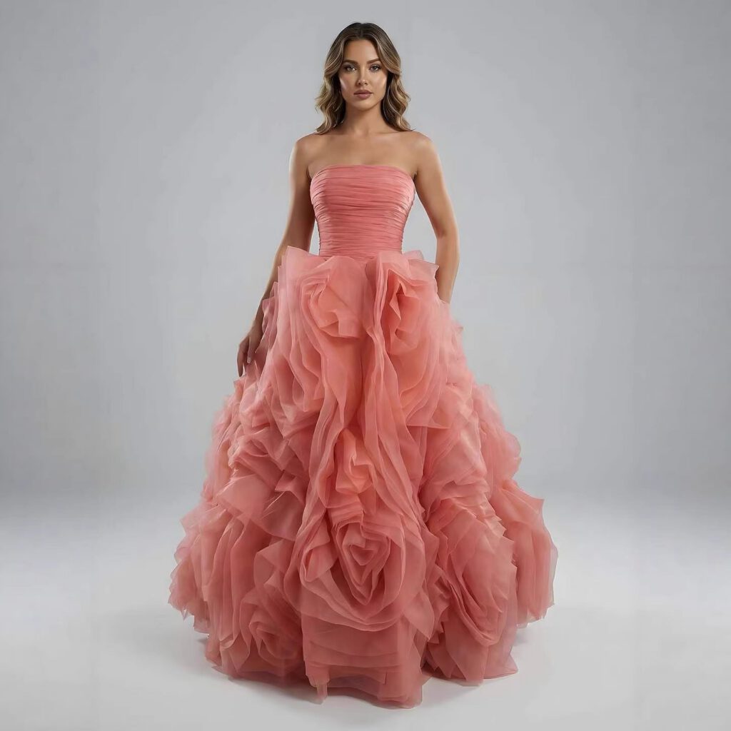 Nove Dress Purple Strapless Evening Dress
