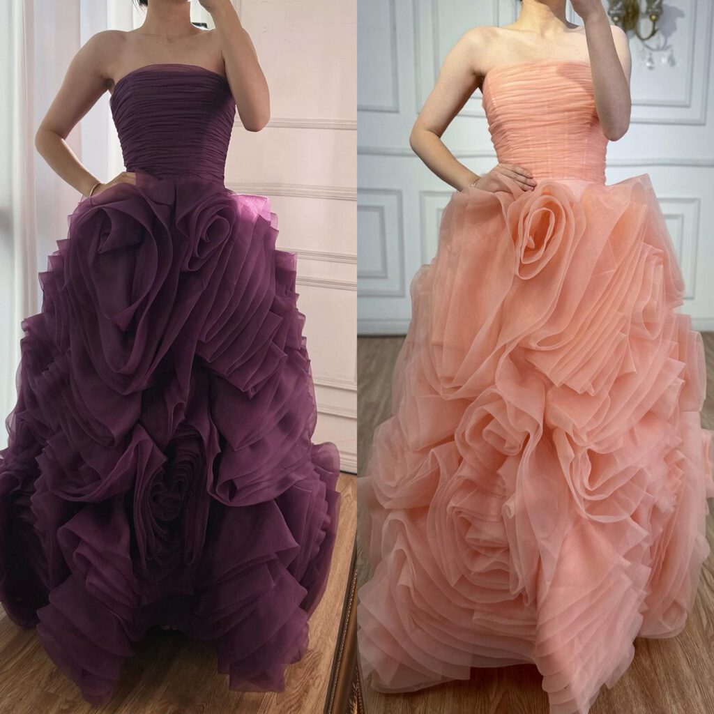 Nove Dress Purple Strapless Evening Dress