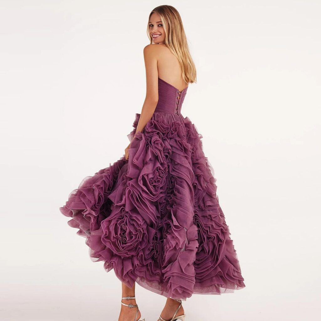 Nove Dress Purple Strapless Evening Dress