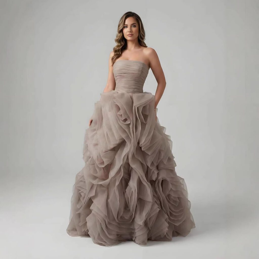 Nove Dress Purple Strapless Evening Dress