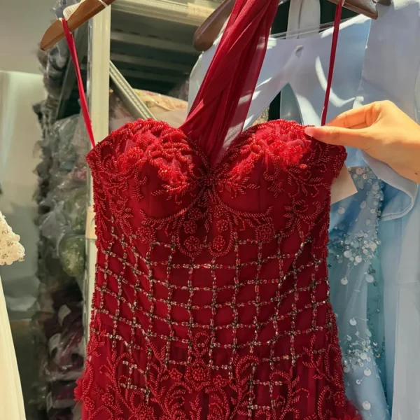 Nove Dress Red Beaded Evening Dress 1 - Nove Dress