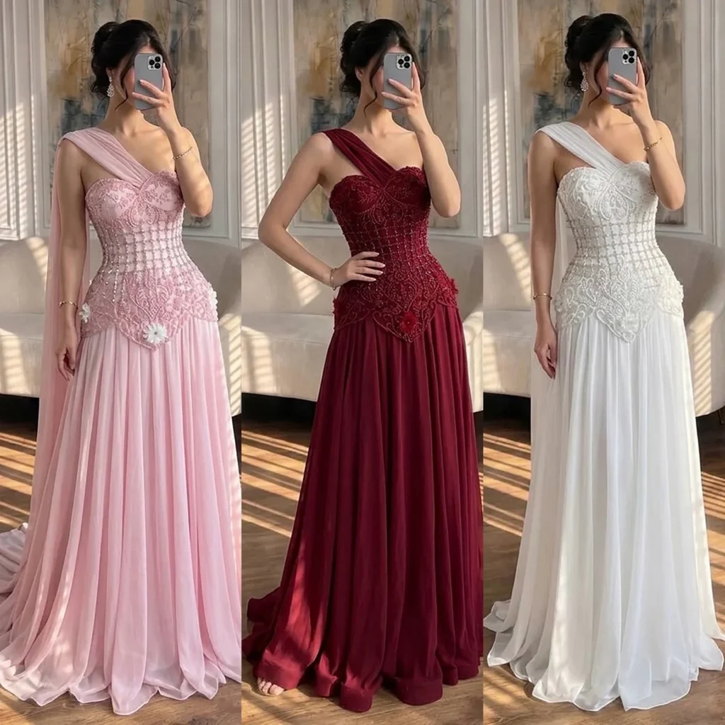Nove Dress rot Abendkleid mit Perlenstickerei