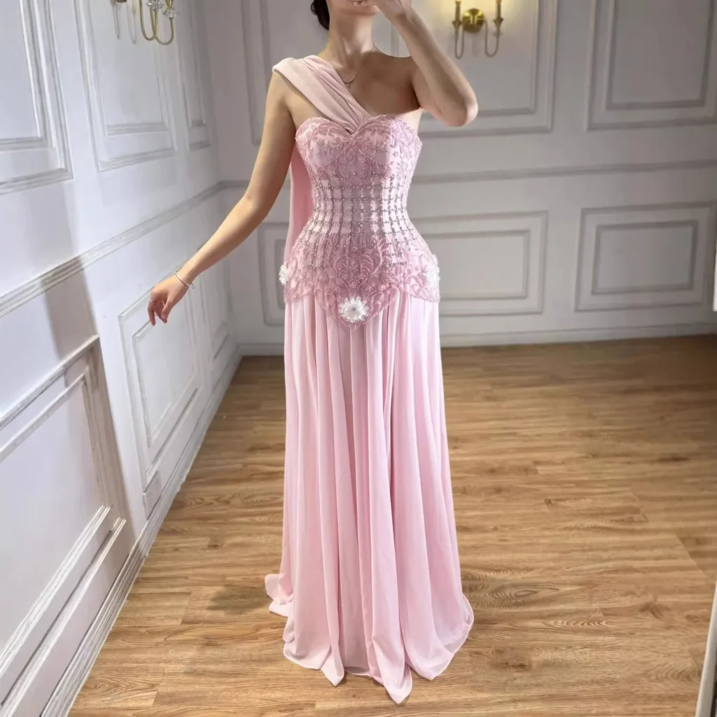 Nove Dress rot Abendkleid mit Perlenstickerei