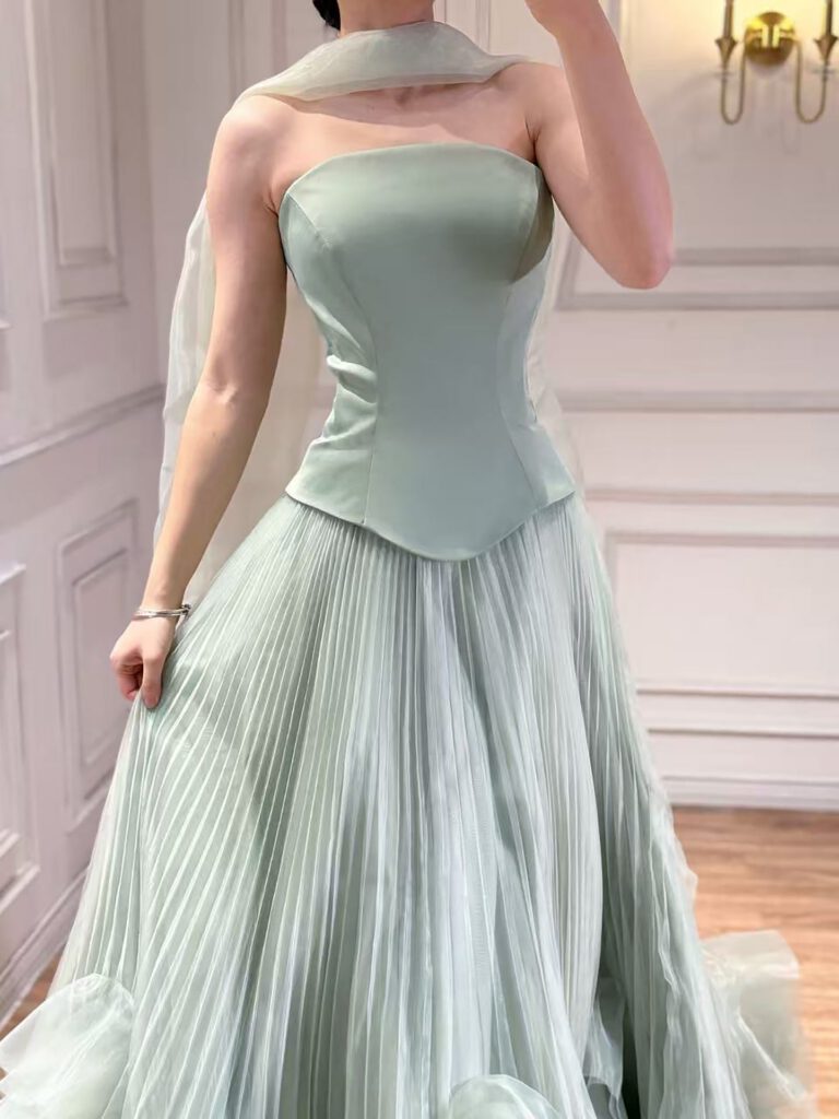 Nove Dress Sage Green A-Line Evening Dress