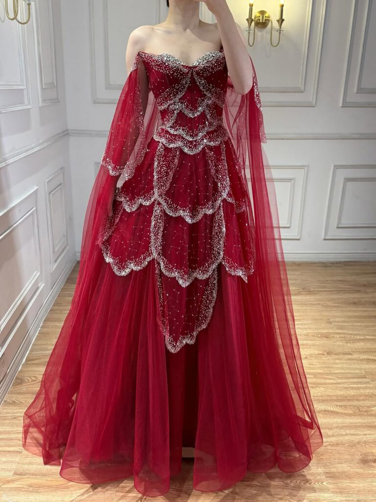 Nove Dress Sage Green Beaded A-Line Arabic Evening Dress