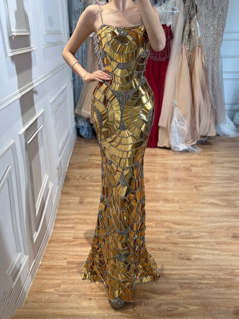 Nove Dress Silver Mermaid Evening Dress - Style