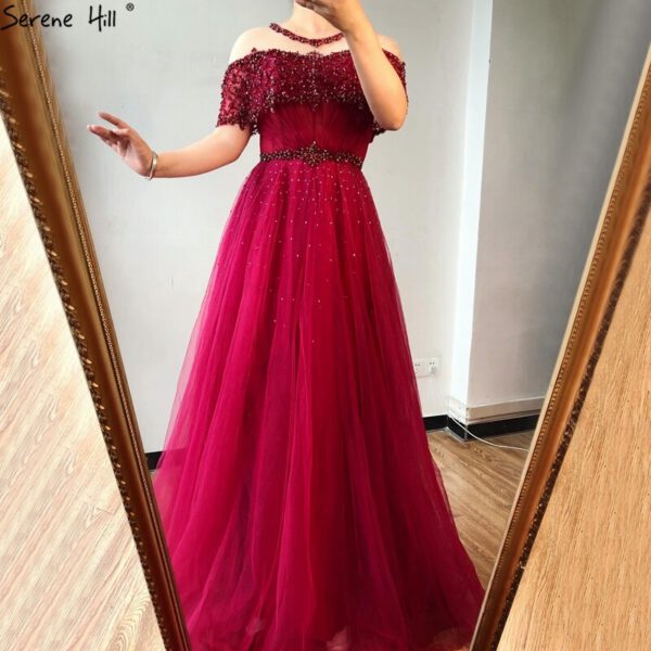 Nove Dress Wine Red Sparkle A-Line Evening Dress 1 - Nove Dress